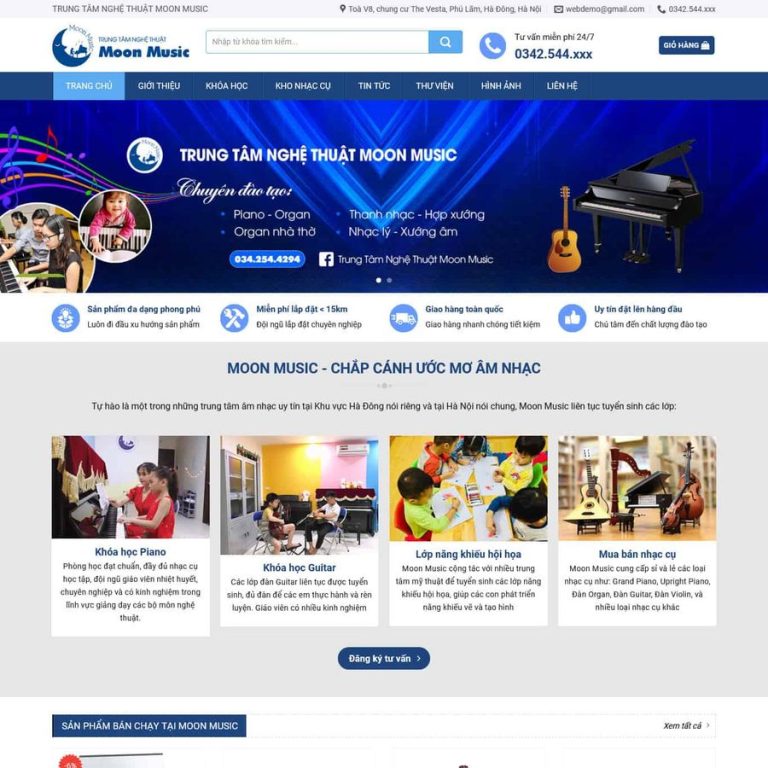 Theme wordpress dạy nhạc