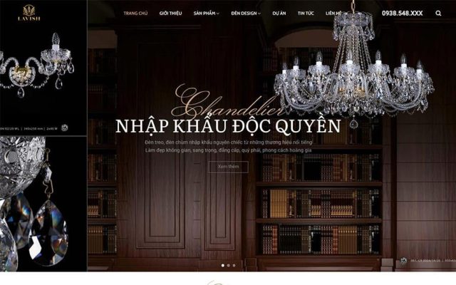 Mẫu web bán đèn cao cấp