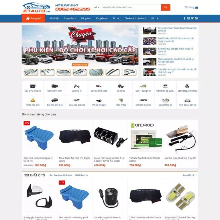 Mẫu web bán đồ chơi xe hơi 01