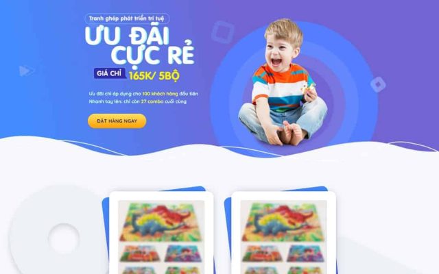 Mẫu web landing page đồ chơi xếp hình