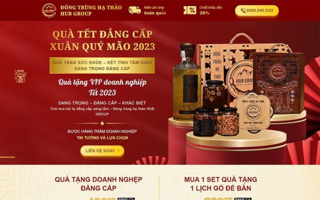 Mẫu web landing page đông trùng hạ thảo