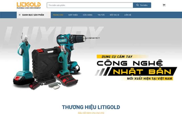 Mẫu web bán dụng cụ cơ khí