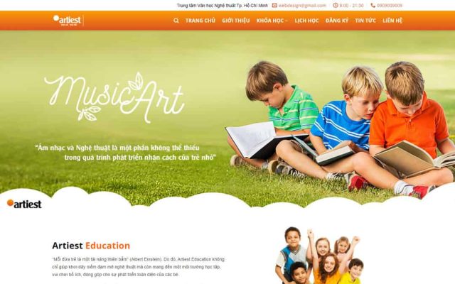 Mẫu web khóa học nghệ thuật