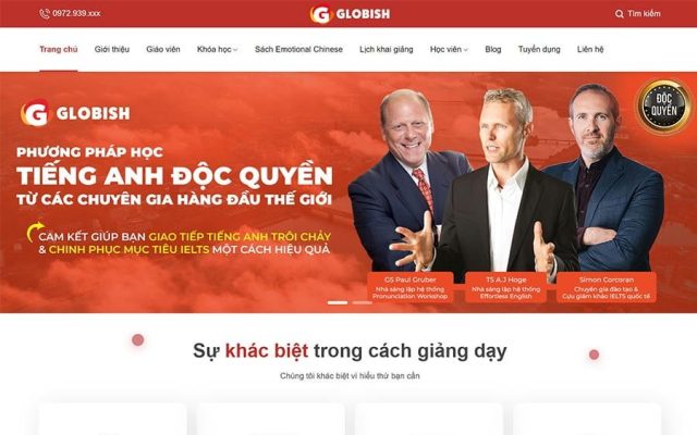 Mẫu web trung tâm học tiếng anh 03
