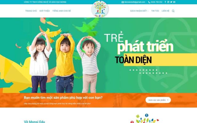 Mẫu web bán đồ chơi, thiết bị giáo dục cho trẻ