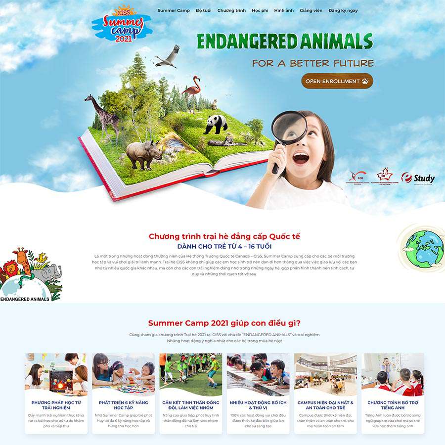 Theme WordPress giáo dục anh ngữ 08 – màn hình 1