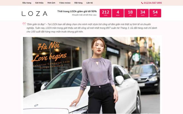 Mẫu web landing page bán thời trang, quần áo