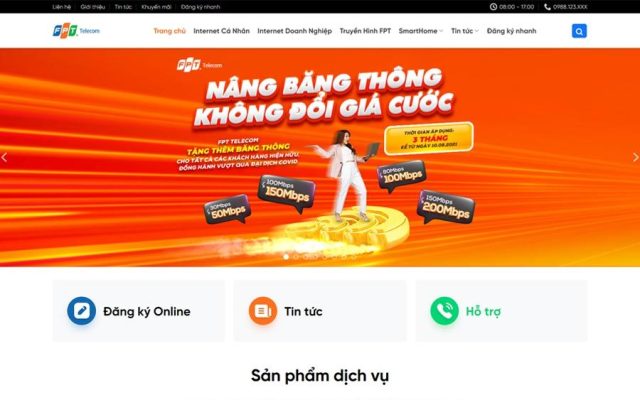 Mẫu web dịch vụ fpt