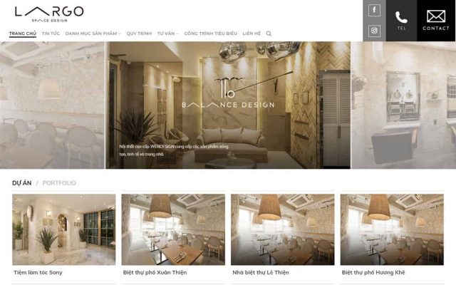 Mẫu web thiết kế sản phẩm nội thất