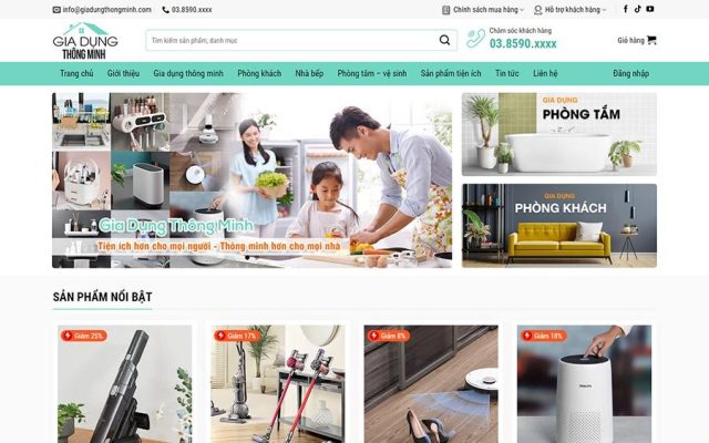Mẫu web bán đồ gia dụng thông minh