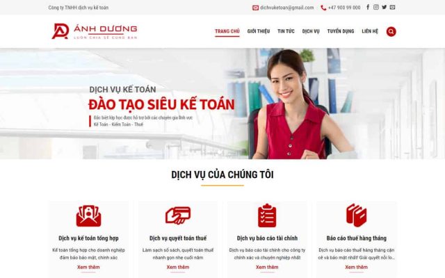 Mẫu web giới thiệu công ty dịch vụ kế toán