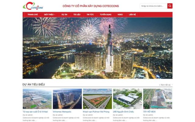Mẫu web giới thiệu công ty xây dựng