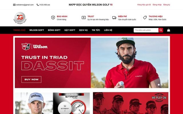 Mẫu web bán phụ kiện chơi golf