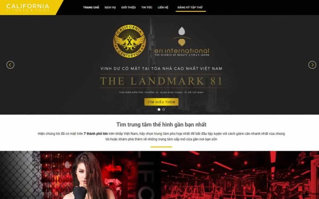 Mẫu web trung tâm thể hình – phòng tập gym