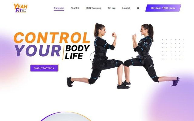 Mẫu web trung tâm thể hình – phòng tập gym 02