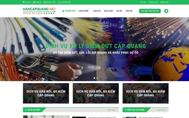 Mẫu web dịch vụ hàn cáp quang