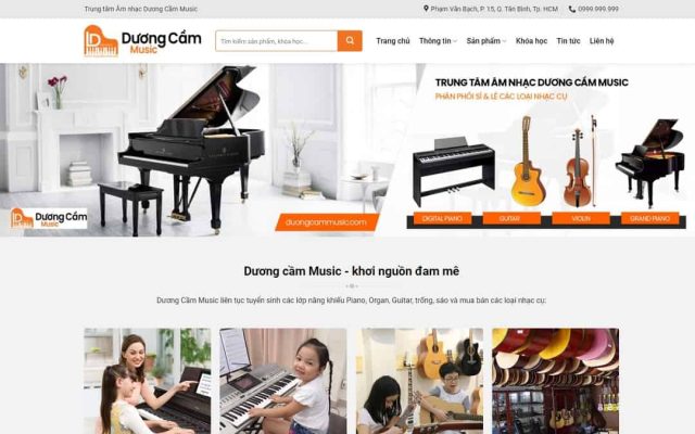 Mẫu web đào tạo học đàn