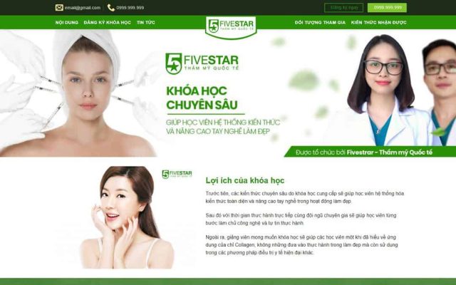 Mẫu web giới thiệu khóa học làm