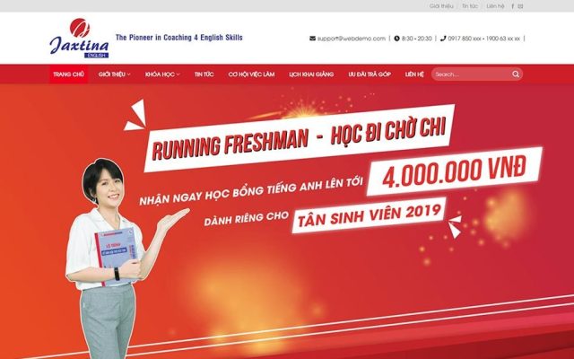 Mẫu web trung tâm học tiếng anh