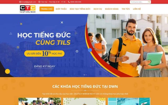 Mẫu web trung tâm đào tạo tiếng đức