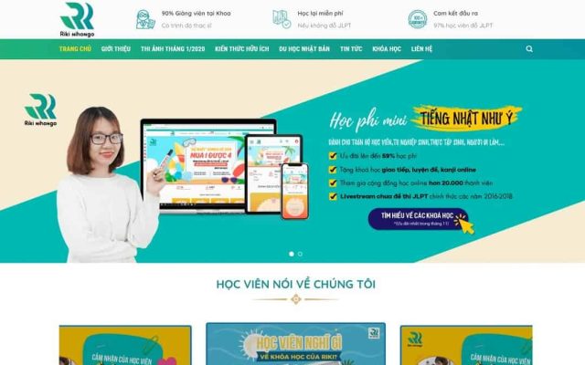 Mẫu web trung tâm học tiếng nhật