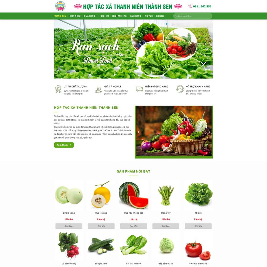 Theme wordpress hợp tác xã nông nghiệp – màn hình 1