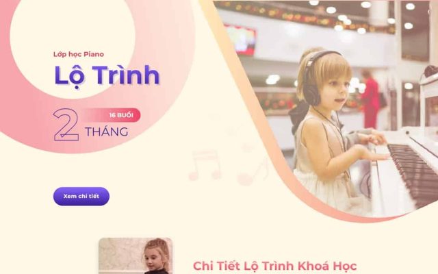 Mẫu web landing page khóa học đàn piano