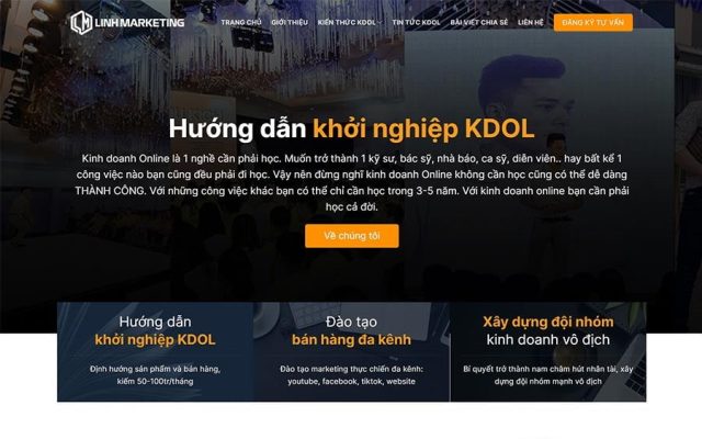 Mẫu web khóa học kinh doanh online
