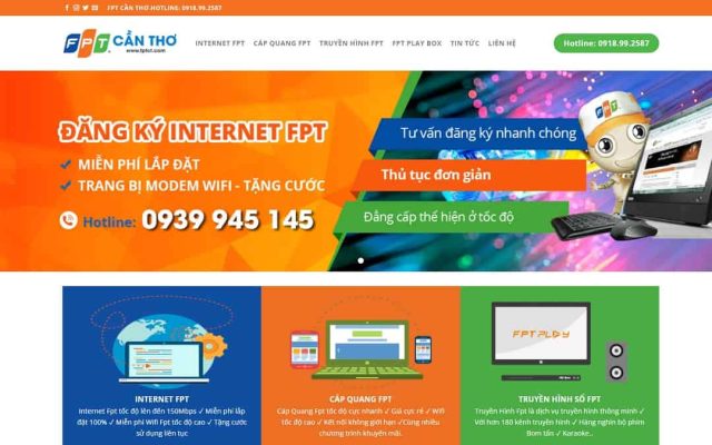 Mẫu web dịch vụ lắp mạng internet