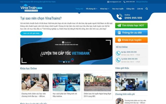 Mẫu web trung tâm luyện thi