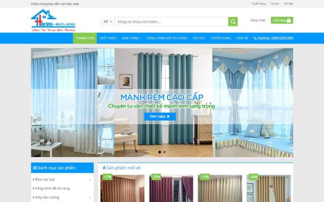 Mẫu web cửa hàng bán mành rèm