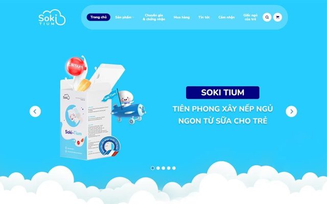 Mẫu web bán sữa cho bé