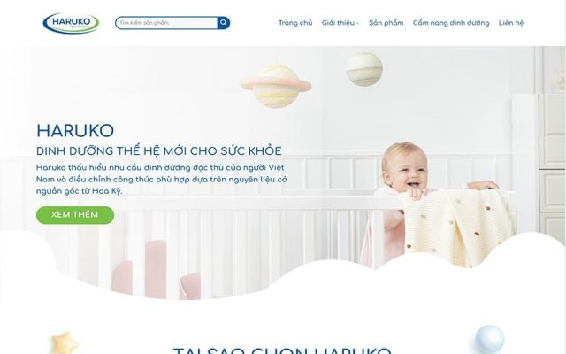 Mẫu web bán sữa cho bé 02