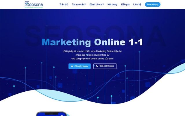 Mẫu web landing page tư vấn marketing online