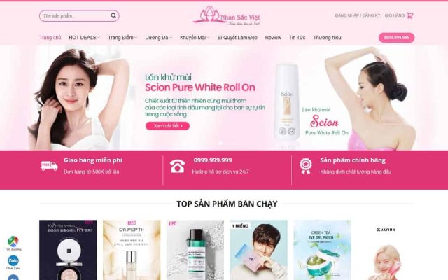 Mẫu web shop mỹ phẩm 05