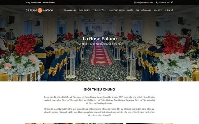 Mẫu web nhà hàng tiệc cưới