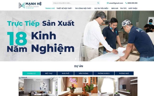Mẫu web công ty nội thất 14