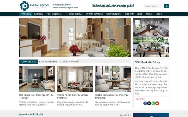 Mẫu web công ty thiết kế, thi công nội thất 04