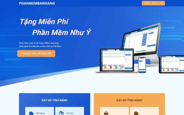 Mẫu web landing page giới thiệu phần mềm