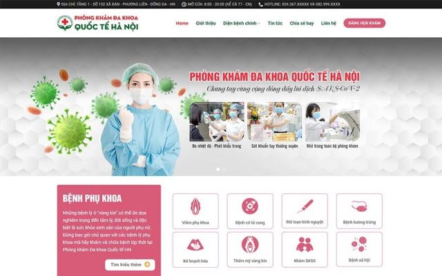 Mẫu web phòng khám đa khoa 02