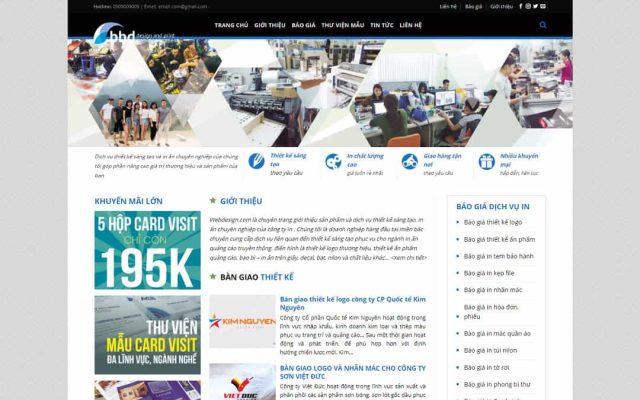 Mẫu web dịch vụ thiết kế, in ấn 02