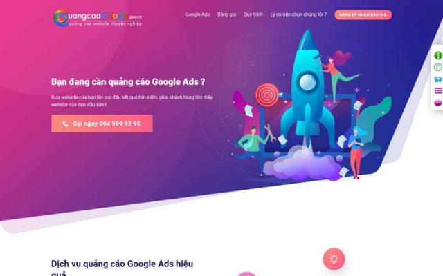 Mẫu web landing page dịch vụ quảng cáo online