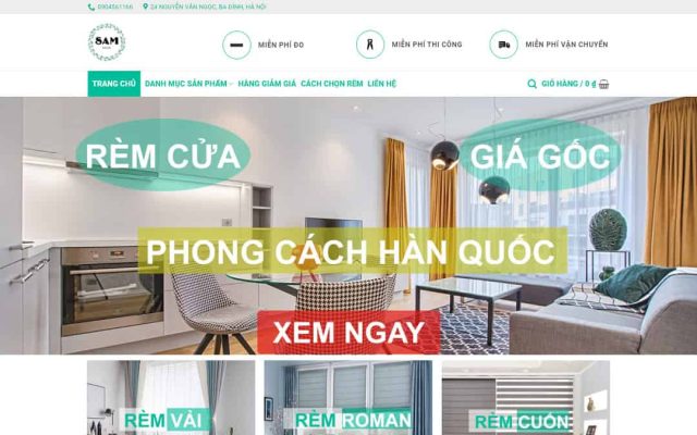 Mẫu web bán rèm cửa