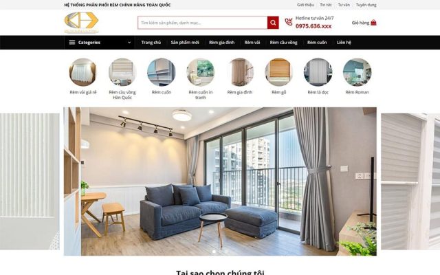 Mẫu web bán rèm cửa 03