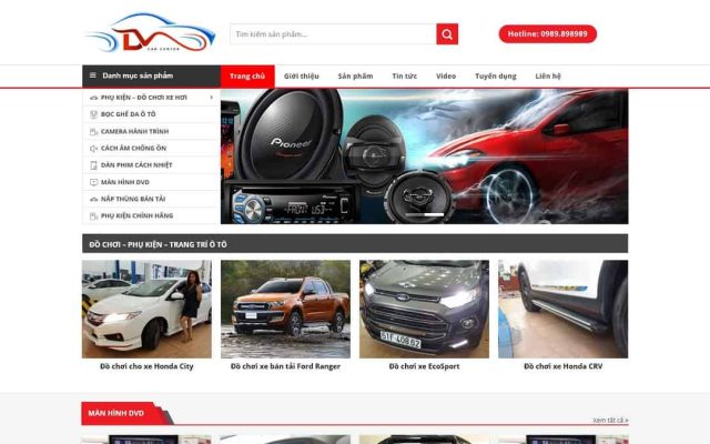 Mẫu web bán phụ kiện, đồ chơi ô tô