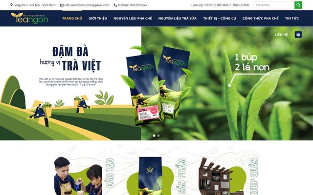 Mẫu web bán nguyên liệu trà sữa 02