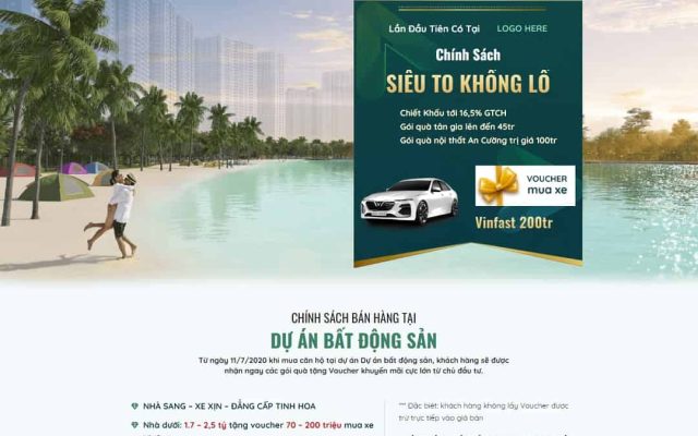 Mẫu web landing page dự án bất động sản