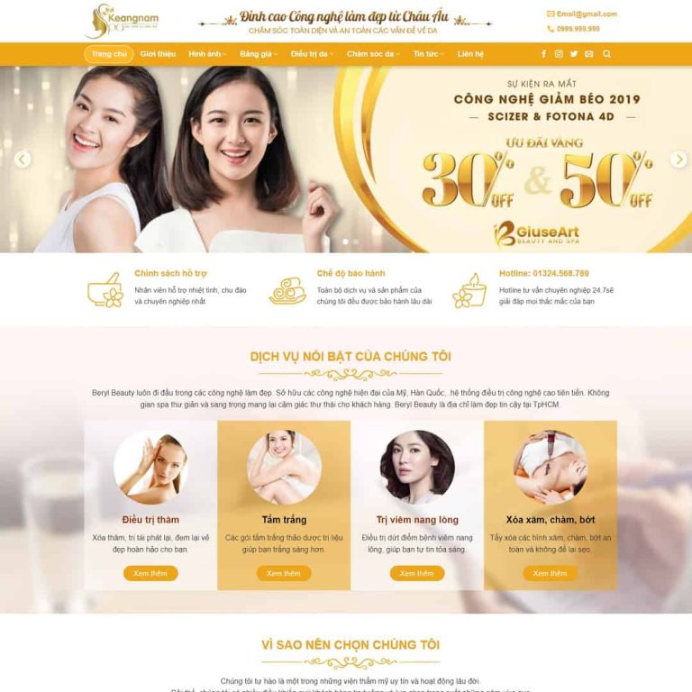 Mẫu web spa làm 01