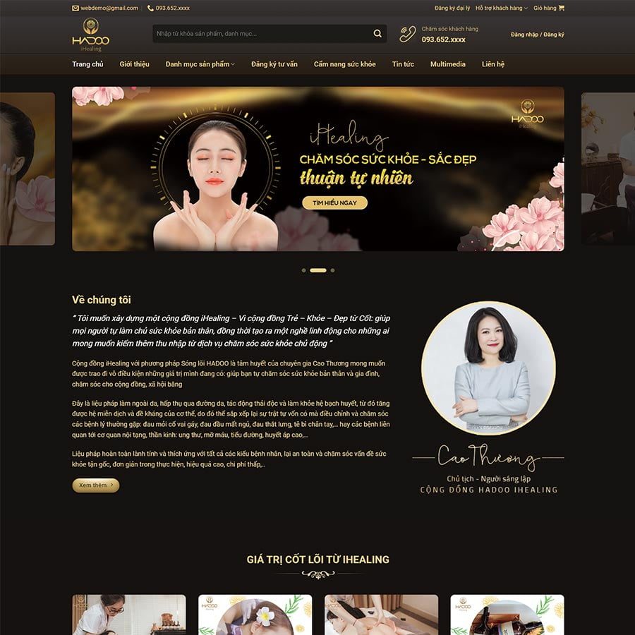 Mẫu web spa, làm 12 – màn hình 1