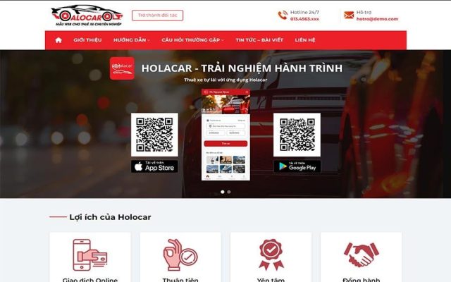Mẫu web dịch vụ thuê xe taxi 03